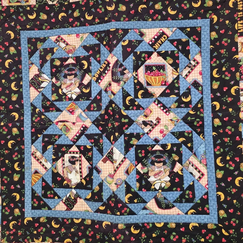 Mary Engelbreit Life is Just a Chair of Bowlies Wall Hanging Folk Art 34.5x34